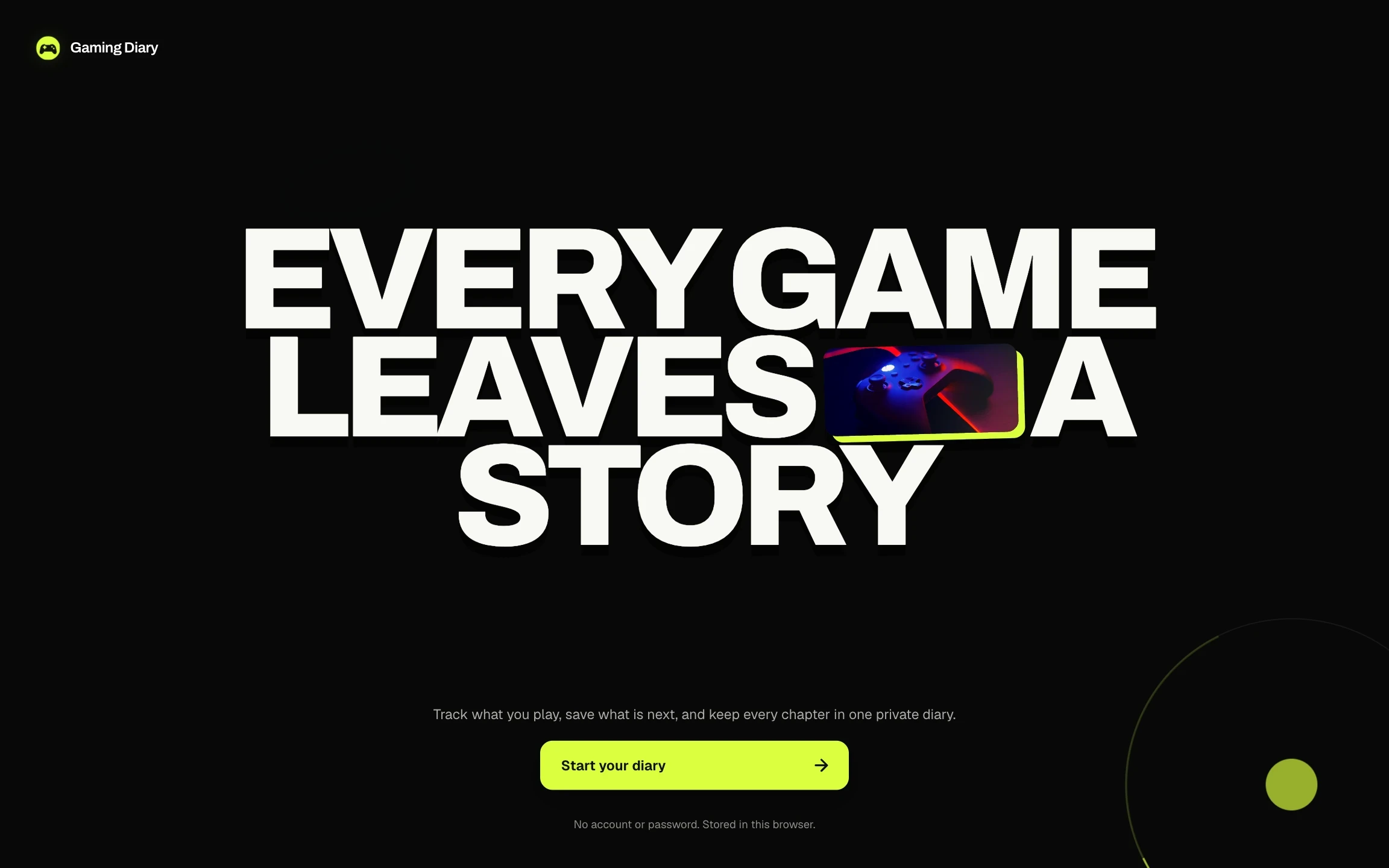 Gaming Diary desktop game tracking app