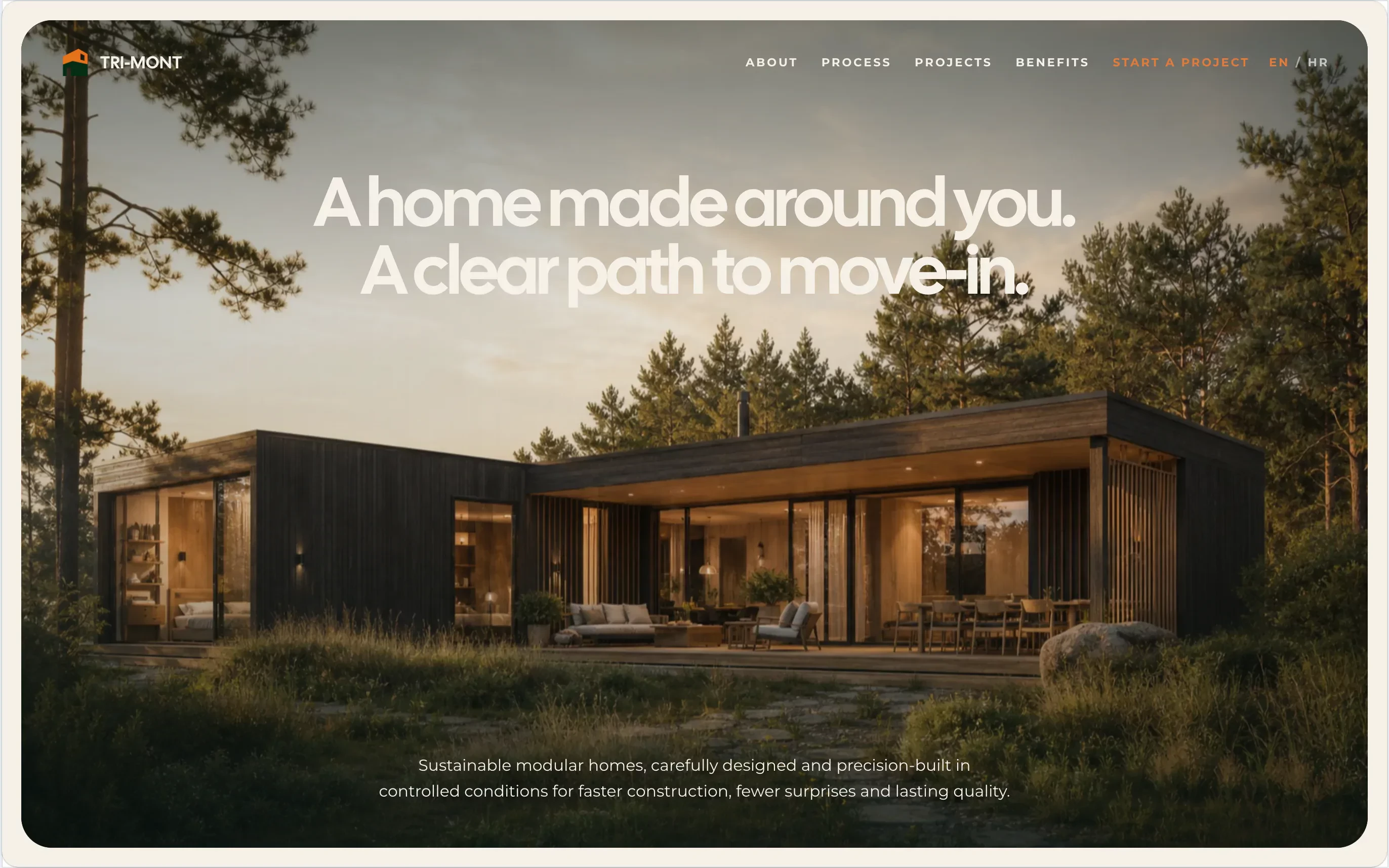 Modular Homes company website, view 1