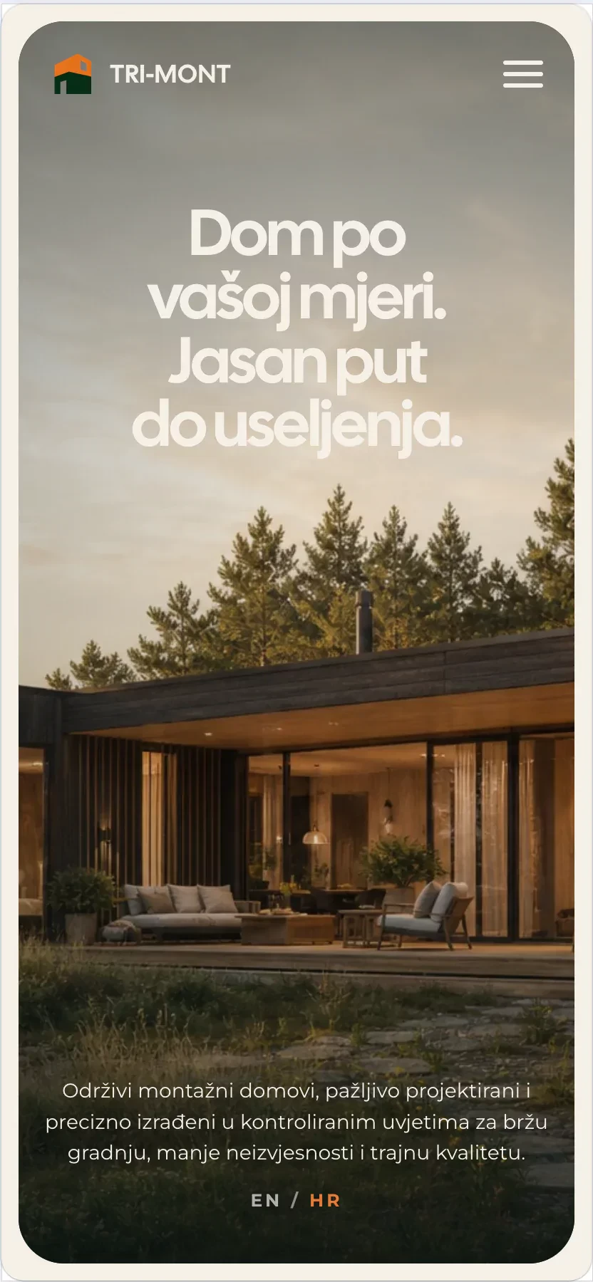 Modular Homes company website, view 1